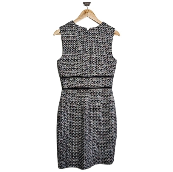 David Meister sheath tweed multicolor midi sleeveless dress size 10 - Picture 6 of 8